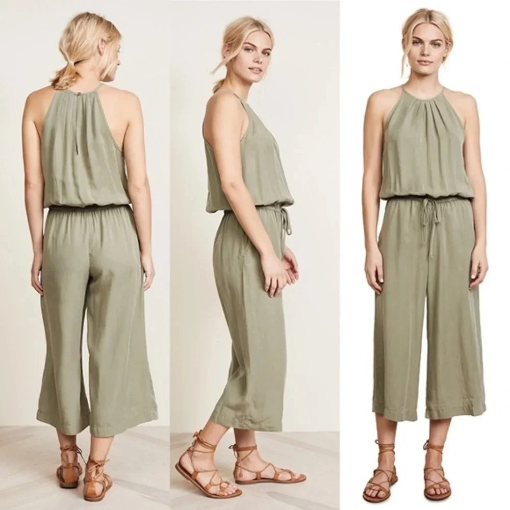 NewBella Dahl Olive Green Wide leg Jumpsuit‎